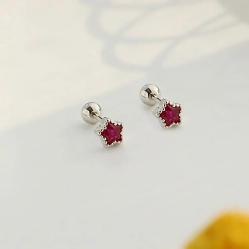 Mini Colorful Stud Earrings - Dagger & Diamond KAE245-5