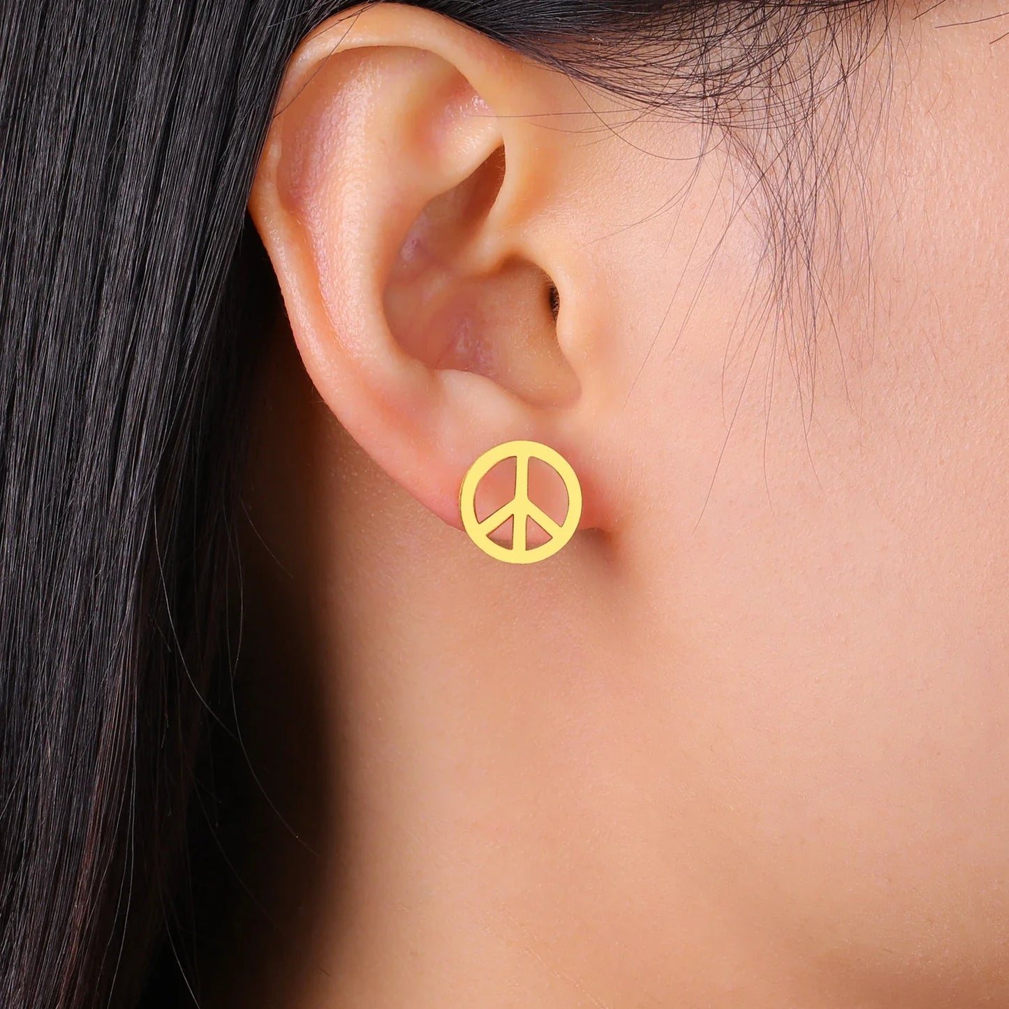 Peace Heart Stud Earrings