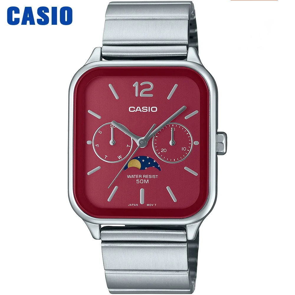 Casio MTP-M305 Moonphase Quartz Square Watch for Men - Dagger & Diamond MTP-M305D-4A