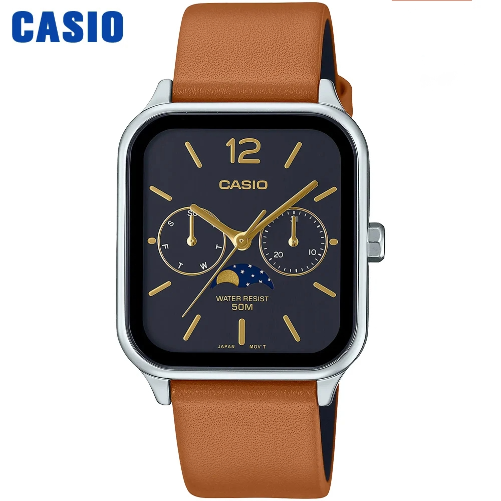 Casio MTP-M305 Moonphase Quartz Square Watch for Men - Dagger & Diamond MTP-M305L-1A