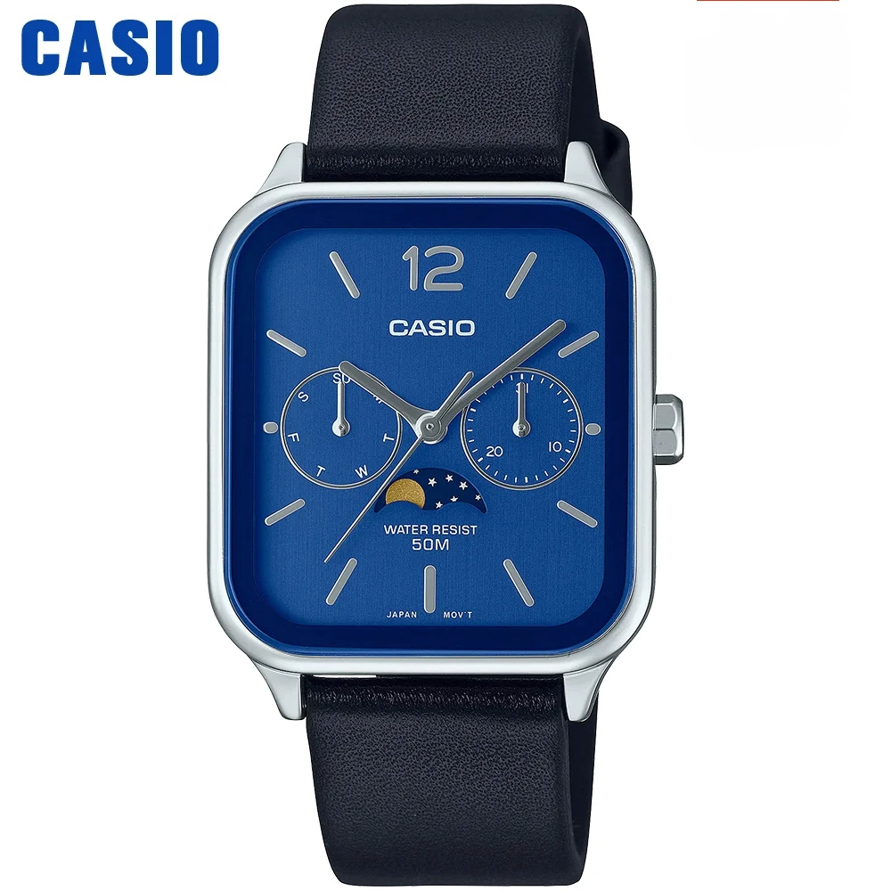 Casio MTP-M305 Moonphase Quartz Square Watch for Men - Dagger & Diamond MTP-M305L-2A