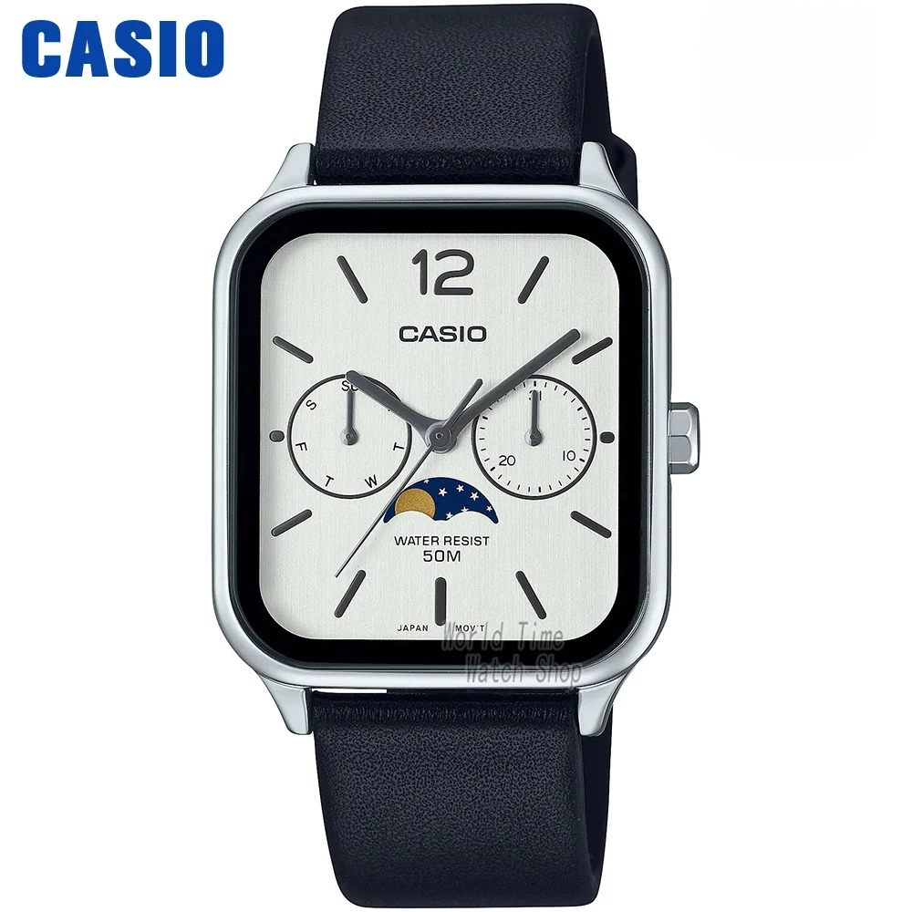 Casio MTP-M305 Moonphase Quartz Square Watch for Men - Dagger & Diamond MTP-M305L-7A